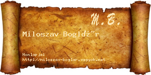 Miloszav Boglár névjegykártya